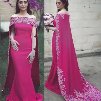Вечерние платья MULONG Сливово-фиолетового цвета русалки с накидкой, вечернее платье без бретелек, коктейльные платья для вечеринок в Саудовской Аравии Нестандартного размера