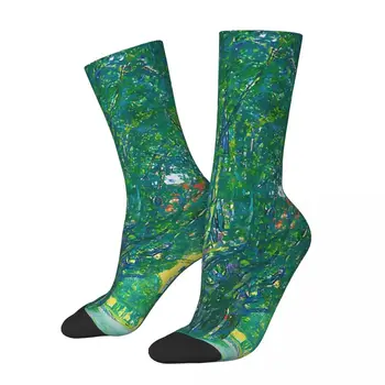 Аллея В парке Перед Замком Каммер Сумасшедшие Мужские носки Gustav Klimt Patting Art Бесшовные носки С принтом Crew Для мальчиков В Подарок