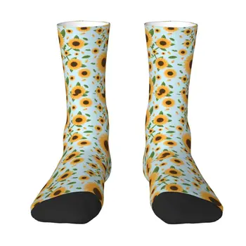 Винтажные мужские носки с рисунком Подсолнуха в стиле Хиппи, Унисекс, Забавные носки с 3D-принтом