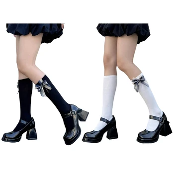 1 Пара женских осенних тонких носков, сексуальные хлопковые носки для девочек с кружевными оборками, Носки для телят, Носки-лодочки, Дышащие носки Lolitas M6CD
