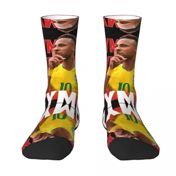 Чулки для взрослых Neymar And Jr Brazil Celebrate Soccer Striker 16 Повседневных графических компрессионных носков с высокой эластичностью