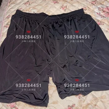 Летние глянцевые атласные шелковые ультратонкие прозрачные Сексуальные женские шорты для йоги с высокой талией, свободные штаны для бега в тренажерном зале