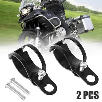 Мотоцикл Универсальный кронштейн для крепления фары указателя поворота мотоцикла, черный металлический зажим-держатель для передней вилки 33-43 мм