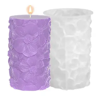 Формы для изготовления свечей Романтическая рельефная форма в цилиндре, домашняя декоративная форма для поделок, изготовленных из свечей, фруктового мороженого