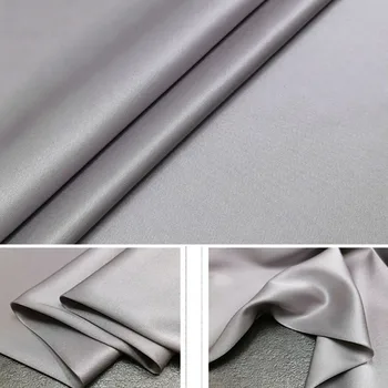 Высококачественный слегка растягивающийся шелковый саржевый атлас Шириной 20 мм 140 см, роскошные мужские рубашки, Материал для шитья Серебро 17