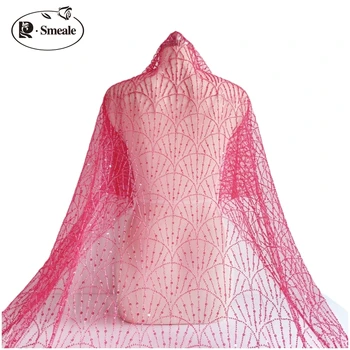 Пыль, летящие розовые бусины, блестки, вышивка, сетка, прозрачная ткань, свадебное платье, материал 