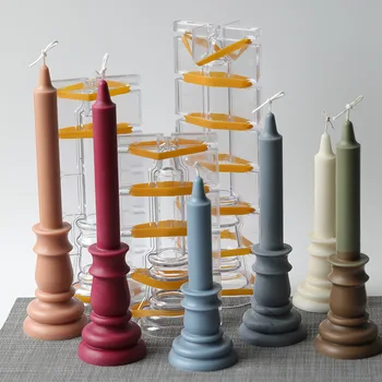 Европейский 3D подсвечник из эпоксидной смолы, силиконовая форма для свечей, Фигурки, 3D Форма из гипса, Форма для ароматических свечей бесплатная доставка