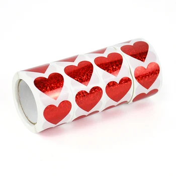 300шт Наклейка в форме красного сердца, Наклейка на подарочную упаковку ко Дню Святого Валентина, этикетки для свадебных конфет, наклейки для скрапбукинга Diy