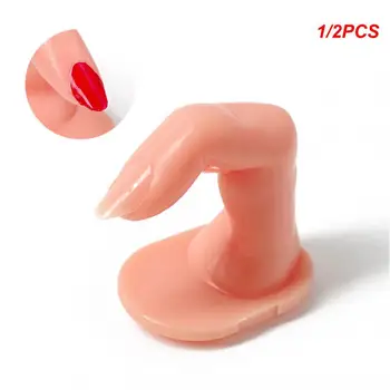 1 / 2ШТ Пластиковая практическая модель для маникюра на искусственных пальцах, инструмент для пальцев, Регулируемый акриловый УФ-гель, Маникюрные инструменты для ногтей Для тренировок