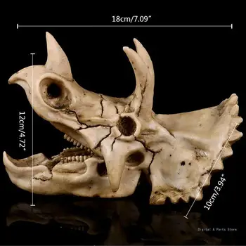 Поделки из смолы с черепом динозавра трицератопса M17F для модели обучения ископаемому скелету Hallo