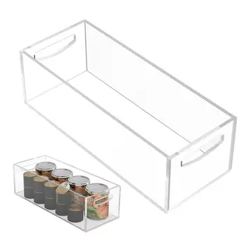 Прозрачные ящики-органайзеры для кладовой, Износостойкий портативный контейнер с открытым верхом, принадлежности для хранения DVD для кабинета
