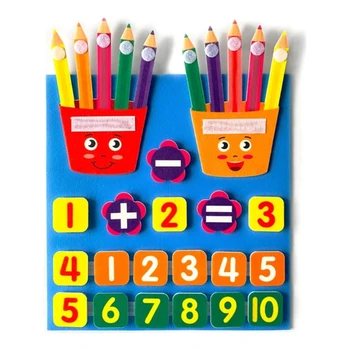 Наборы фетровых табличек с цифрами для малышей, математические игры на сложение и вычитание, учебные пособия, Доска для преподавания математики