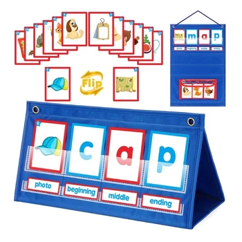 Настольный карманный конструктор CVC Word Builder с карточками для детей, детский сад