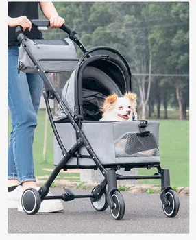 Съемные коляски для собак для маленьких средних собак, складная коляска для домашних животных, удобная переноска для собак одной рукой