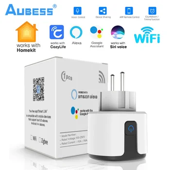 WiFi Розетка Homekit Smart EU Plug 16A Power Monitor Функция Таймера Для Поддержки продуктов Apple Google Home SmartThings Siri Alexa
