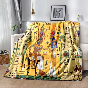 Фланелевое одеяло Древнего Египта, Таинственный символ Скарабея, Мягкий чехол, Глаз Гора, Легкий, теплый для спальни, детей, взрослых.