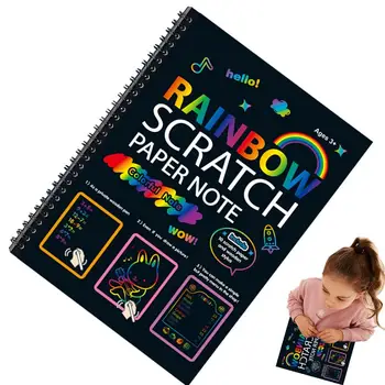 Бумажные блокноты для скретч-артов Rainbow Scratch Paper Art Set Мини-заметки, наполнители для чулок, Детские художественные поделки, Поделки из бумаги своими руками