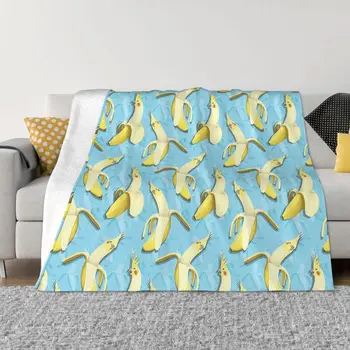 Одеяла Bananaaaa с рисунком попугая из кораллового флиса, плюшевые украшения, постельное белье для спальни, покрывало для дивана