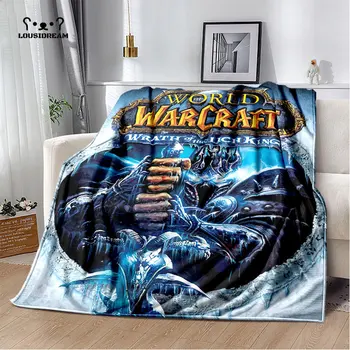 World Of Warcraft Burning Красивое покрывало для дивана-кровати с принтом, мягкое и ворсистое одеяло, плед, мягкие теплые фланелевые пледы, веера