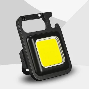 Многофункциональный Блик COB Брелок Для Ключей фонарик USB Зарядка Аварийные Лампы Сильный Магнитный Ремонт Открытый Кемпинг Свет