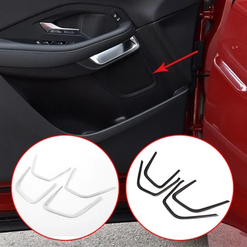 4шт Отделка рамы динамика внутренней двери автомобиля из углеродного волокна ABS Для Jaguar E-Pace 2018 2019 Аксессуары