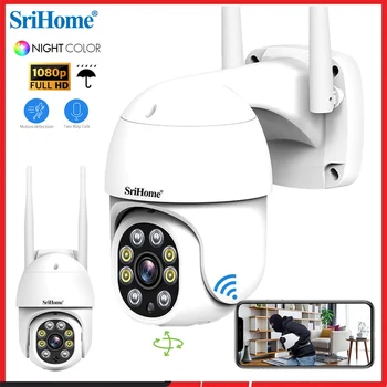 Srihome SP028 2MP PTZ WiFi Камера 1080P Ai Автоматическое Отслеживание Наружная IP-Камера Двухстороннее Аудио ИК Ночного Видения Видеонаблюдение