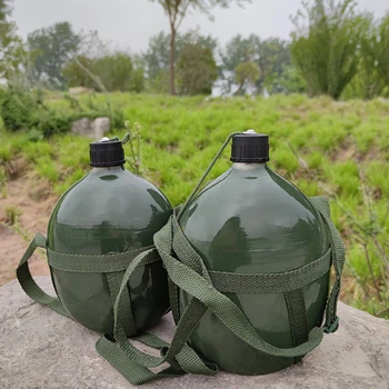 Удобная и портативная бутылка для воды для кемпинга, поездки на природу, бутылка для кемпинга на открытом воздухе, алюминиевая зеленая 3Л