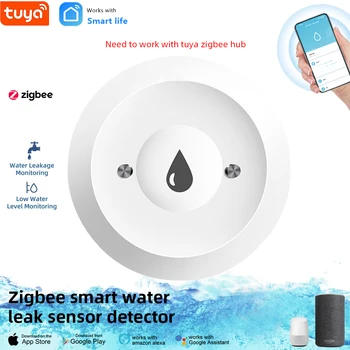 Tuya ZigBee WiFi Умный Датчик Воды Течеискатель Сигнализация утечки Воды Smart Life Control Работает Со Шлюзом Tuya Zigbee