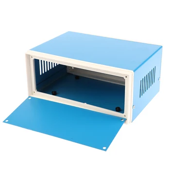 Синяя Распределительная коробка Металлический Прямоугольник Электронный проектный кейс DIY Профилактическая коробка Корпус питания Устойчивый к коррозии Прочный