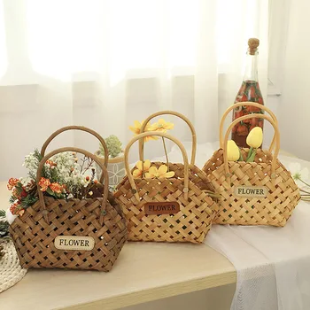 1XBasket плетеные или бамбуковые корзины, Кашпо для цветов, бамбуковая корзина, Плетеные корзины, декоративная корзина для цветочницы для организации