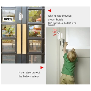 1 комплект интеллектуальных дверных оконных датчиков Интеллектуальные домашние дверные детекторы Дверная и оконная охранная сигнализация Белый