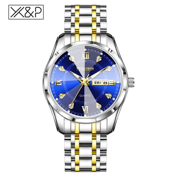 X & P Модные Мужские часы Модный Тренд Кварцевые Наручные Часы Оригинальные Водонепроницаемые Мужские Часы из Нержавеющей Стали Дата Неделя 2023