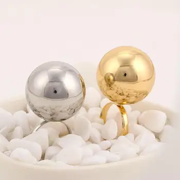 Прекрасные Металлические шарики Регулируемое Кольцо на палец Индивидуальное Золотого, серебряного цвета, Открывающие Кольца для женщин, модные ювелирные изделия
