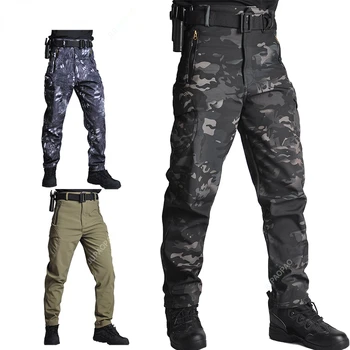 Тактические брюки, камуфляжные военные брюки, повседневные армейские брюки-карго, Водоотталкивающий рипстоп, мужские брюки 5XL, весна-осень