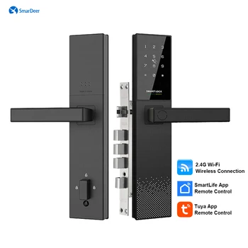 Электронный замок SmarDeer для Tuya smart Fingerprint Lock с 5-в-1 входом без ключа, WiFi Замок с дистанционной разблокировкой