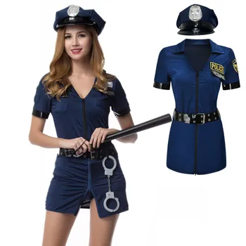Взрослая Карнавальная Вечеринка Хэллоуин Полиция Женщины Униформа Костюм Сексуальный Полицейский Офицер Косплей Маскарадный Костюм