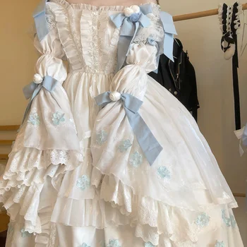 Платье Богини цветов Флоры Лолиты, элегантное летнее свадебное платье с вышивкой в виде цветка Лолиты, великолепное милое вечернее платье принцессы JSK