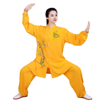 Традиционное китайское платье для тайцзицюань, женское платье для соревнований, тренировочное платье для тайцзицюань, мужское длинное платье для групповых боевых искусств.
