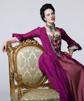 Шлюхи Шарлотта Уэллс косплей костюм бальное платье 18-го Королевского двора Рококо Бальное платье Винтажное французское платье в стиле рококо фантазийное платье