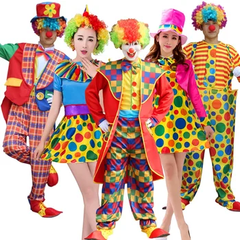 Карнавальные Рождественские Костюмы для косплея взрослых клоунов, подходящие для мужчин и женщин, Забавный Цирковой костюм Клоуна В подарок