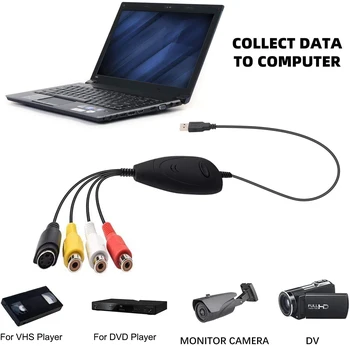 EZCAP172 USB Audio Video Capture Card Grabber Преобразует Аналоговое видео для VHS 8 ММ DVD-плеер Видеокамера Рекордер для Win7/8 Win10