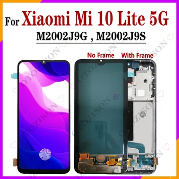 Super Amoled Для Xiaomi MI 10 Lite 5G Замена Сенсорного экрана ЖК-дисплея Для MI10 Lite 5G Ремонт Mi10lite M2002J9G M2002J9S