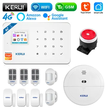 KERUI W184 4G Tuya Умная Домашняя Сигнализация WIFI GSM Сигнализация Датчик Движения Детектор Взлома Поддержка Alexa и Google APP Control