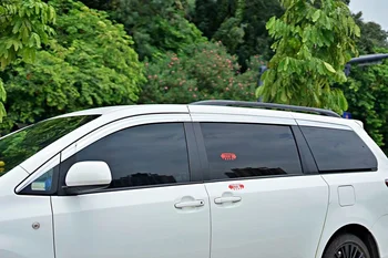 Хромированный Дверной Дождевой Козырек, Дефлектор Бокового Окна, Солнцезащитный Ветрозащитный Козырек Серебристого Цвета для Toyota Sienna
