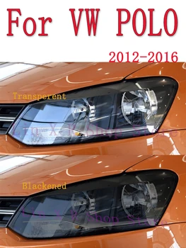 Для Volkswagen VW POLO 2016 Аксессуары 2шт Защитная Пленка Для Автомобильных Фар Восстановление Фар Прозрачный Черный TPU Sticke