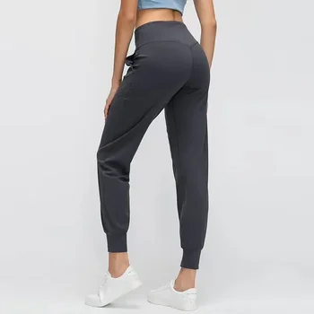 Женские дышащие брюки Lulu для фитнеса, йоги, спортивных тренировок, бесшовные леггинсы, одежда для спортзала, колготки с высокой талией, спортивные брюки