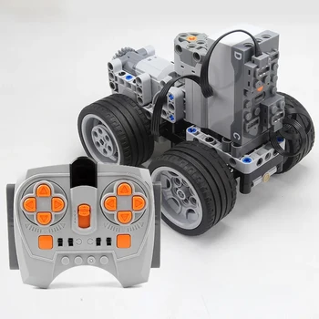 Строительные блоки MOC, Базовые кирпичи шасси автомобиля, Дистанционное управление двигателем, Bluetooth, Электрическая модернизация, Высокотехнологичная совместимость с LEGO