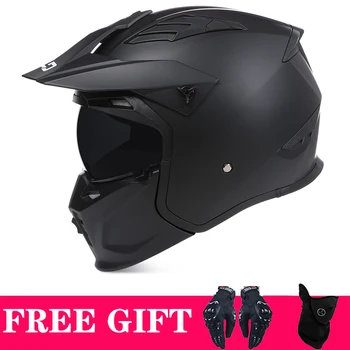 Мотоциклетный шлем, мужская и женская комбинация ретро-мотоциклов, полный шлем, полушлем Universal DOT Four Seasons