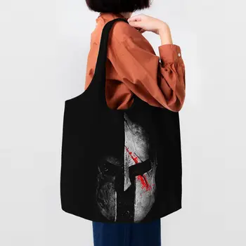 Череп Спарты, Спартанский шлем, сумки для покупок в продуктовых магазинах, женские сумки-тоут Kawaii, холщовые сумки для покупок через плечо, сумки большой емкости.