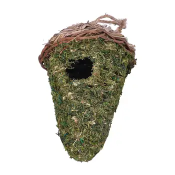 Птичий домик Домики колибри ручной работы, подвесное плетеное укрытие из мха снаружи